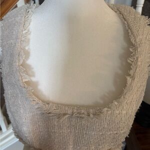 Anthropologie Cream Textured Mini Dress